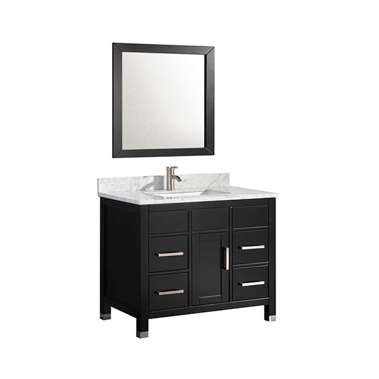 Image 1 Ricca 36 inch Espresso Single-Sink Bathroom Vanity and Mirror