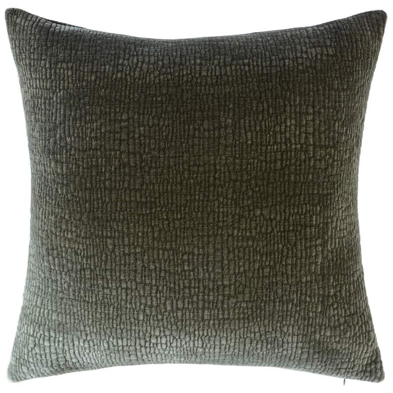 Image 1 Ricci 24" x 24" Sage Textured Velvet Down Insert Pillow
