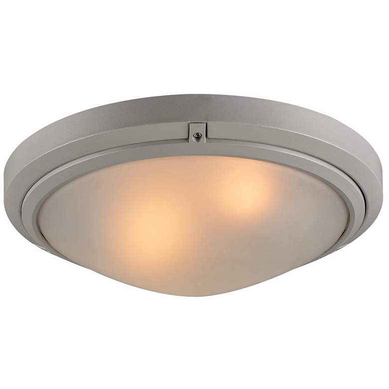 Image 1 Ricci II Collection 12 inch Wide Silver Outdoor Ceiling Light