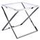 Ricci Stainless Steel and Clear Glass Square Side Table