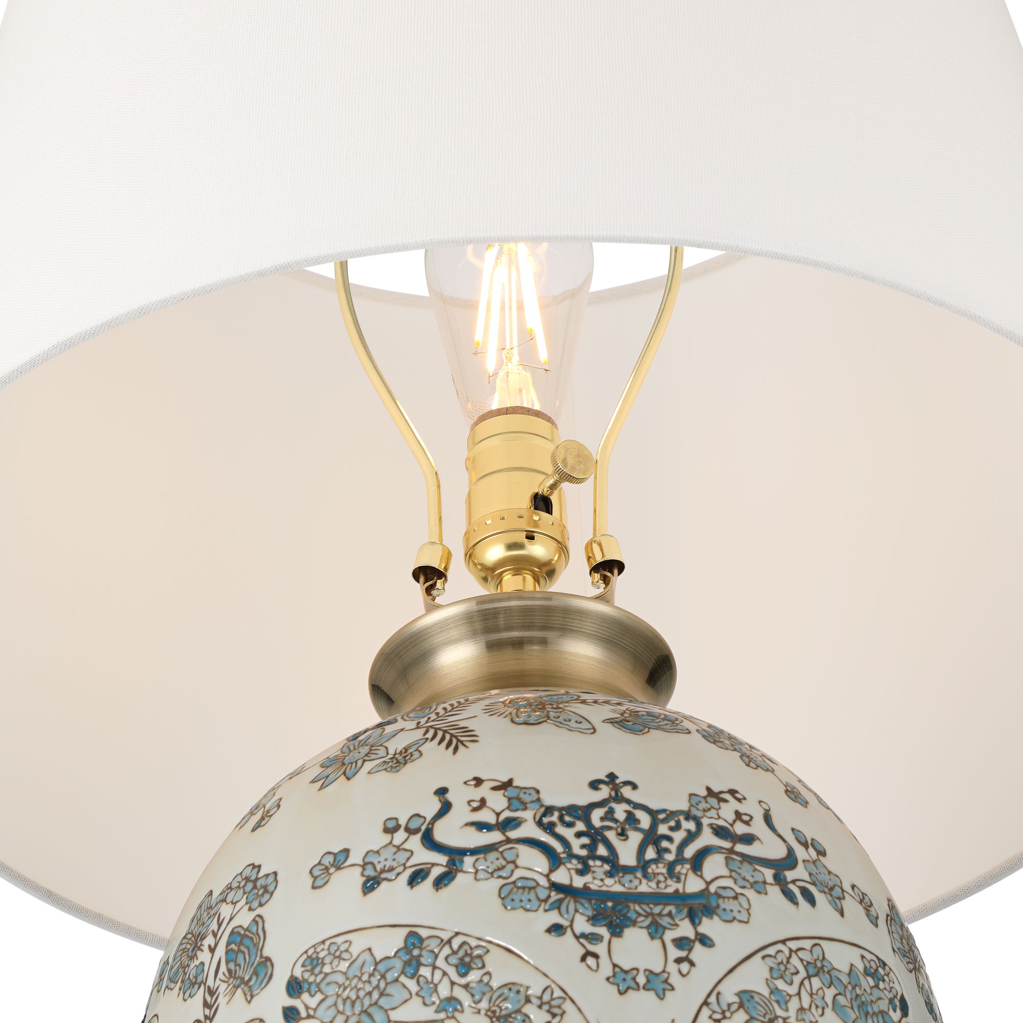 Image 5 Ricciardi 30 1/2" High Blue and White Porcelain Vase Table Lamp more views