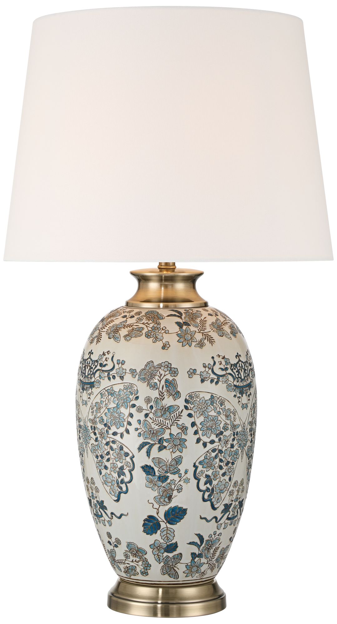 Ricciardi 30 1/2" High Blue and White Porcelain Vase Table Lamp in scene