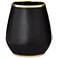 Richard 10" Gold Banded Black Leather Vase