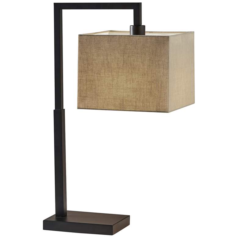 Image 1 Richard Black Metal Desk Lamp with AC Outlet