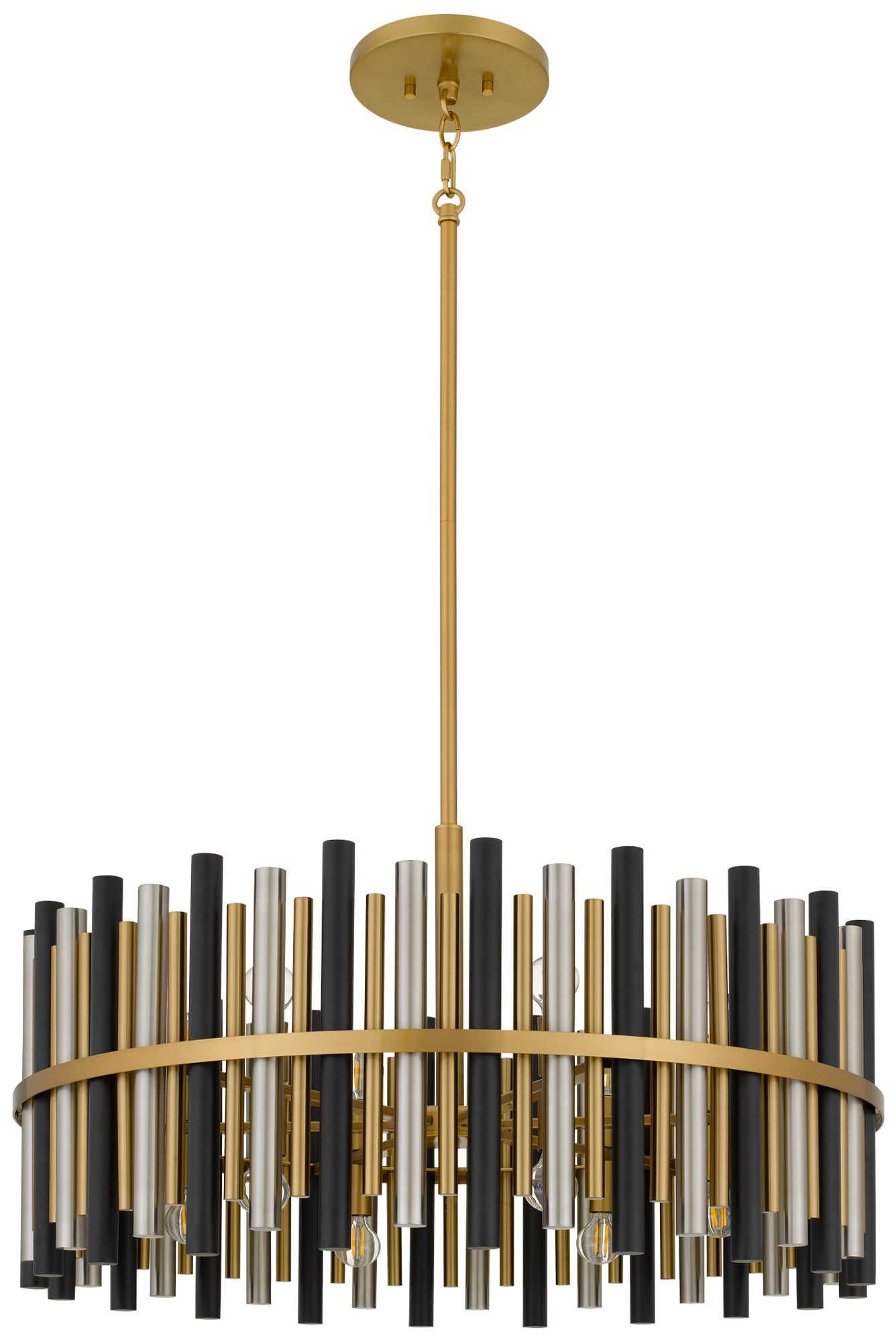Image 3 Richards 12-Light Brushed Gold Pendant Light more views