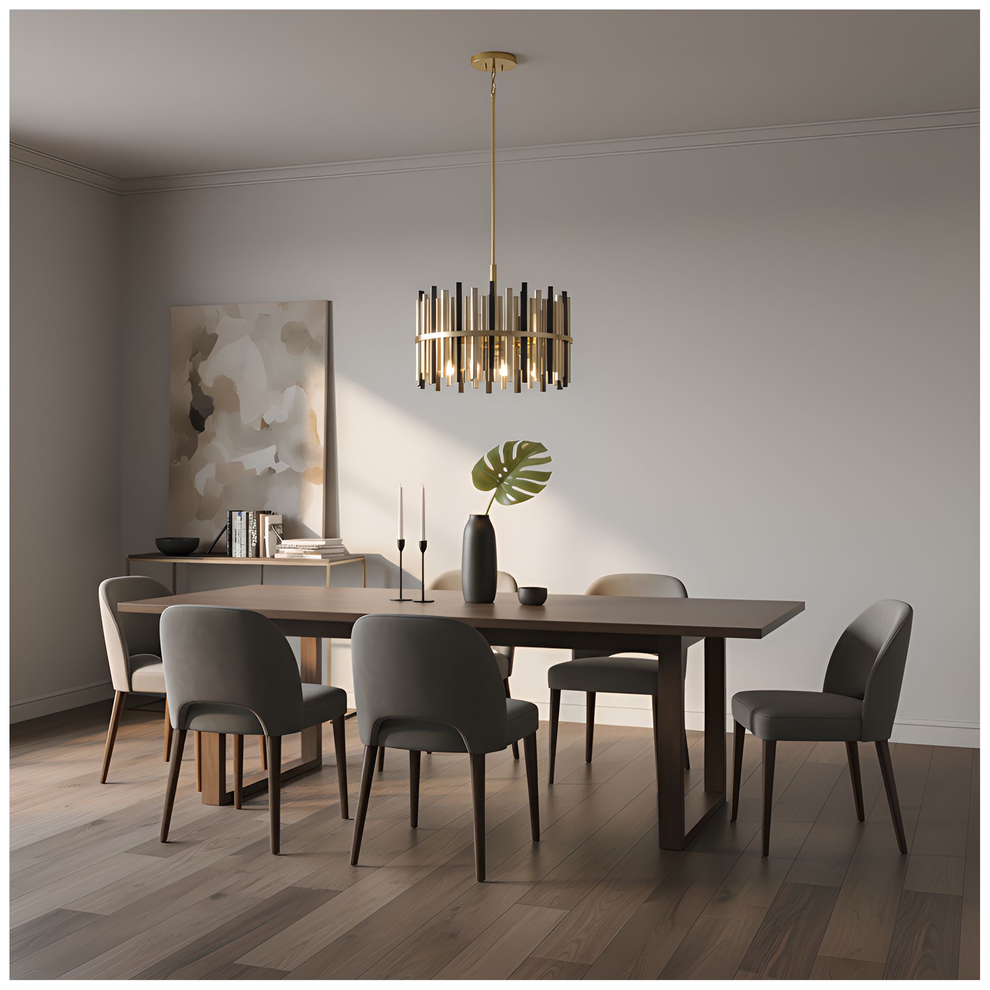 Image 7 Richards 8-Light Brushed Gold Pendant Light more views