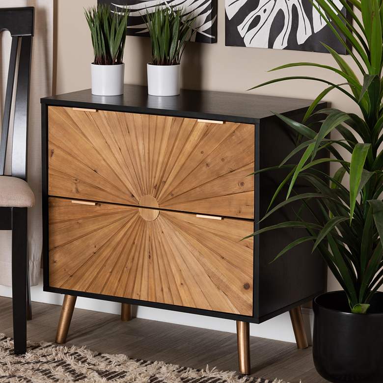 Image 1 Richardson 28 1/4"W Black Brown 2-Drawer Storage Cabinet