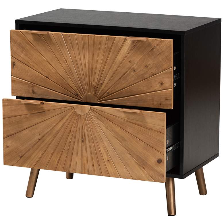 Image 6 Richardson 28 1/4"W Black Brown 2-Drawer Storage Cabinet more views
