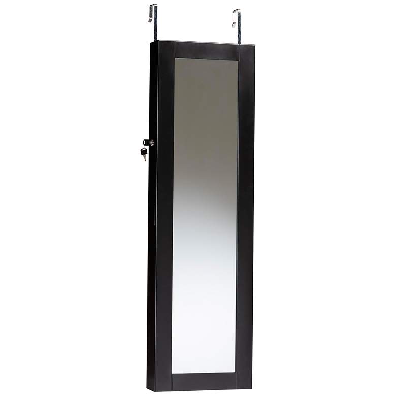 Image 2 Richelle 14 1/4 inchW Black Hanging Jewelry Armoire with Mirror