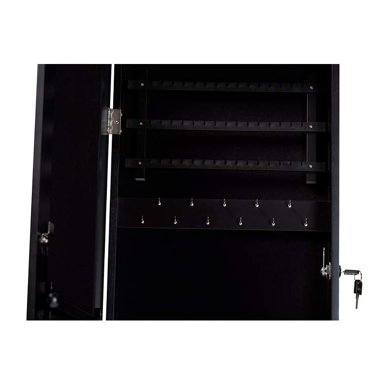 Image 3 Richelle 14 1/4"W Black Hanging Jewelry Armoire with Mirror more views