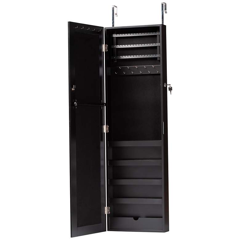 Image 5 Richelle 14 1/4"W Black Hanging Jewelry Armoire with Mirror more views