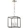 Richie 13" Wide Polished Nickel and Black 4-Light Pendant