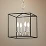 Richie 13" Wide Polished Nickel and Black 4-Light Pendant