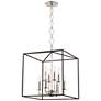 2_Richie 18" Wide Polished Nickel and Black 8-Light Pendant