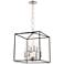 Richie 18" Wide Polished Nickel and Black 8-Light Pendant