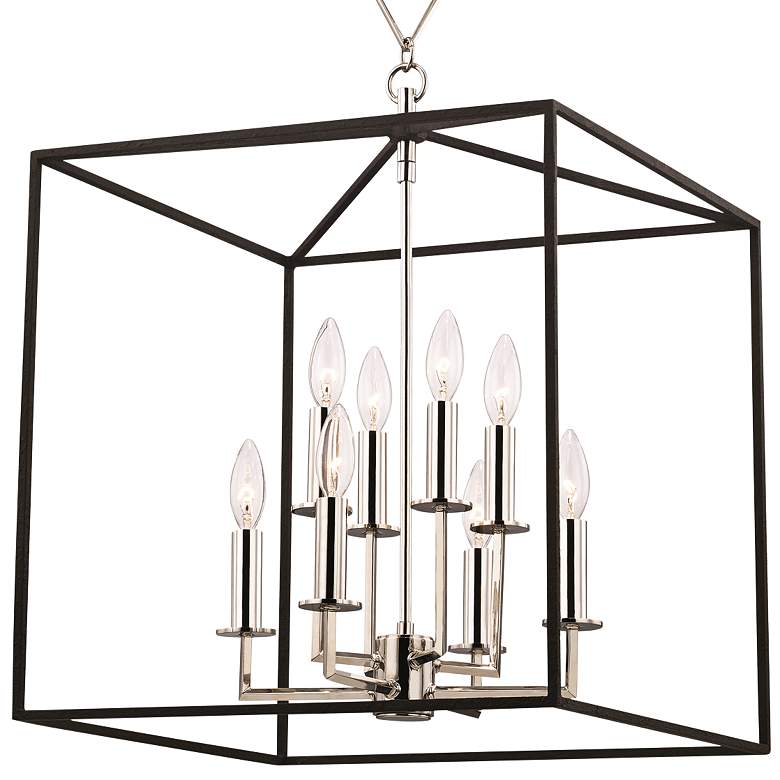 Image 4 Richie 18 inch Wide Polished Nickel and Black 8-Light Pendant more views