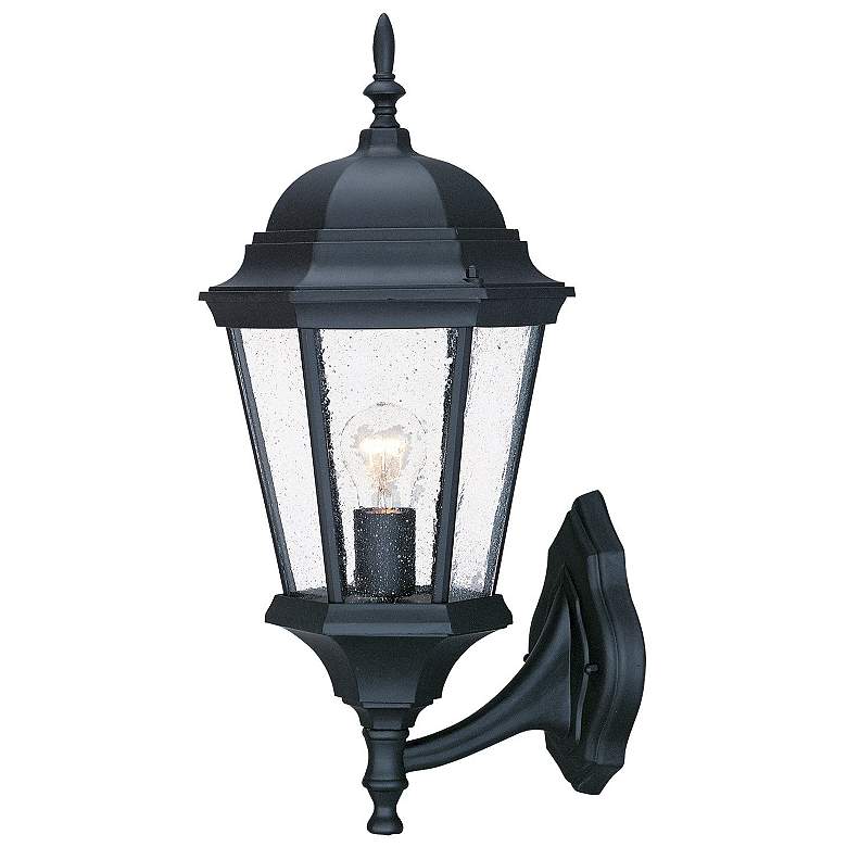 Image 1 Richmond 1-Light Matte Black Wall Light With Seeded Glass