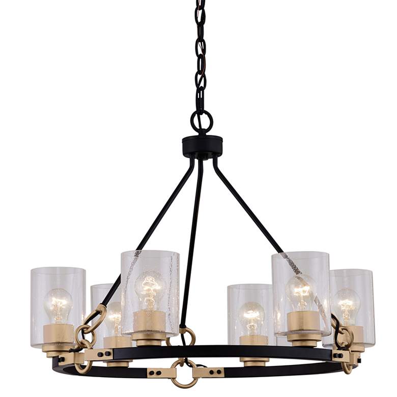 Image 2 Richmond 25 1/2 inch Wide Matte Black 6-Light Chandelier