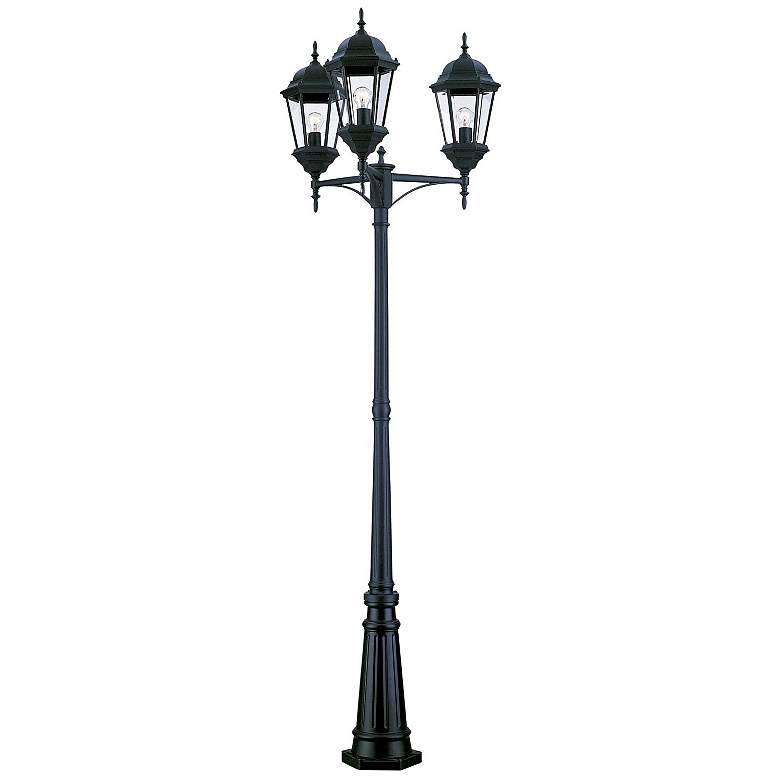 Image 1 Richmond 3-Head Matte Black Post Light