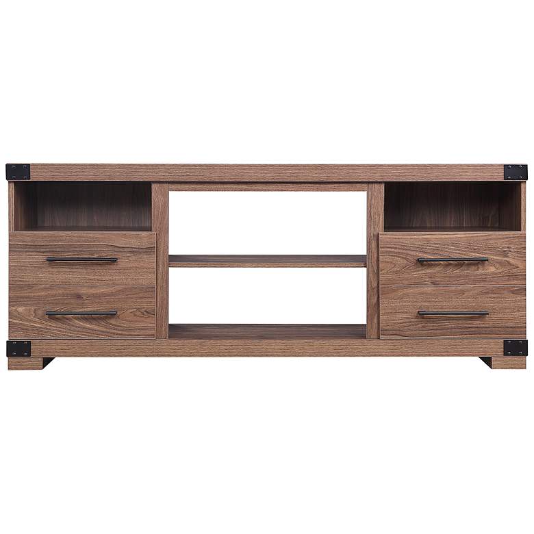 Image 2 Richmond 60 inch Wide Brown Wood 2-Drawer TV Stand