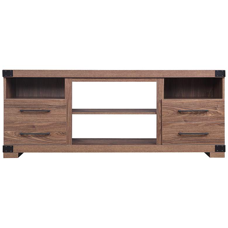 Image 2 Richmond 60" Wide Brown Wood 2-Drawer TV Stand