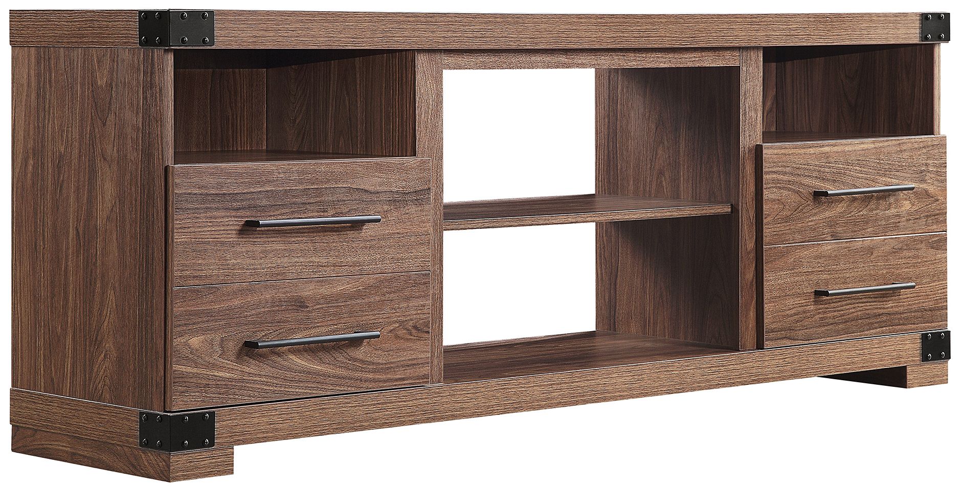 Richmond 60" Wide Brown Wood 2-Drawer TV Stand in scene