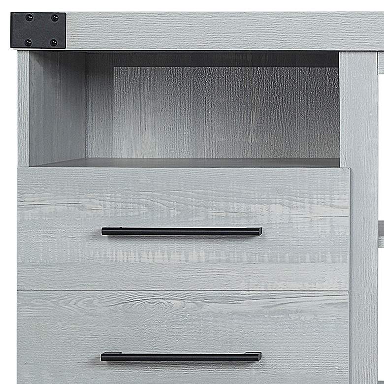 Image 3 Richmond 60" Wide Gray Wood 2-Drawer TV Stand more views