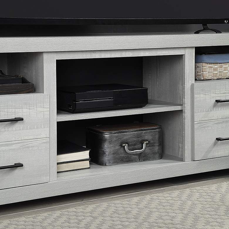 Image 4 Richmond 60" Wide Gray Wood 2-Drawer TV Stand more views