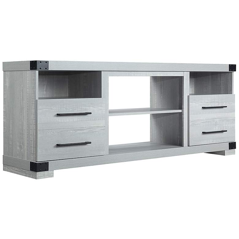 Image 5 Richmond 60" Wide Gray Wood 2-Drawer TV Stand more views