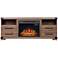 Richmond 60"W Brown Wood 2-Shelf 2-Drawer Electric Fireplace