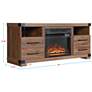 Richmond 60"W Brown Wood 2-Shelf 2-Drawer Electric Fireplace in scene