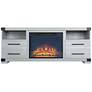 2_Richmond 60"W Gray Wood 2-Shelf 2-Drawer Electric Fireplace