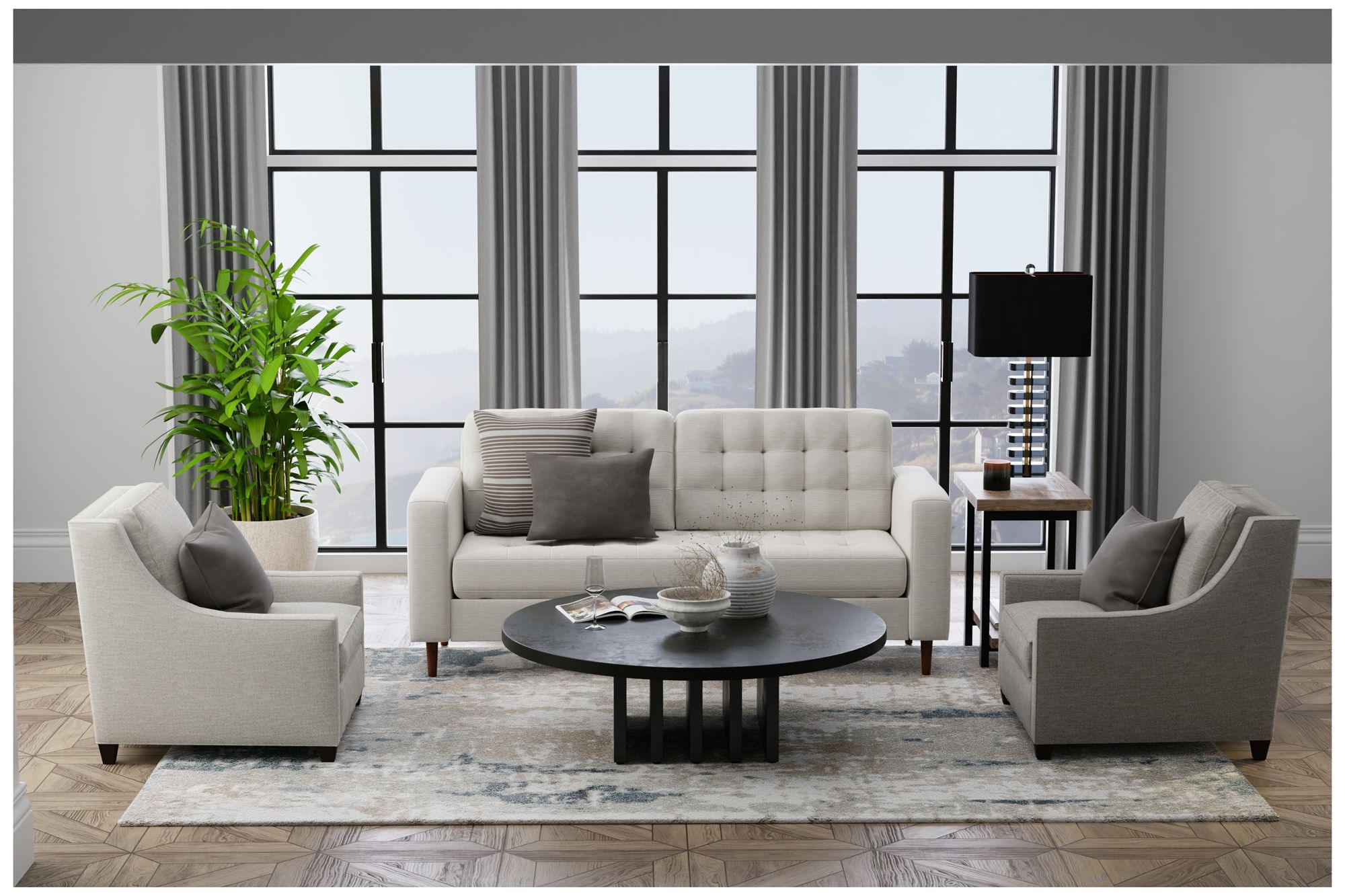 Image 3 Richmond Abstract Indoor Gray Area Rug 39R6F 7'-10" x 10' more views