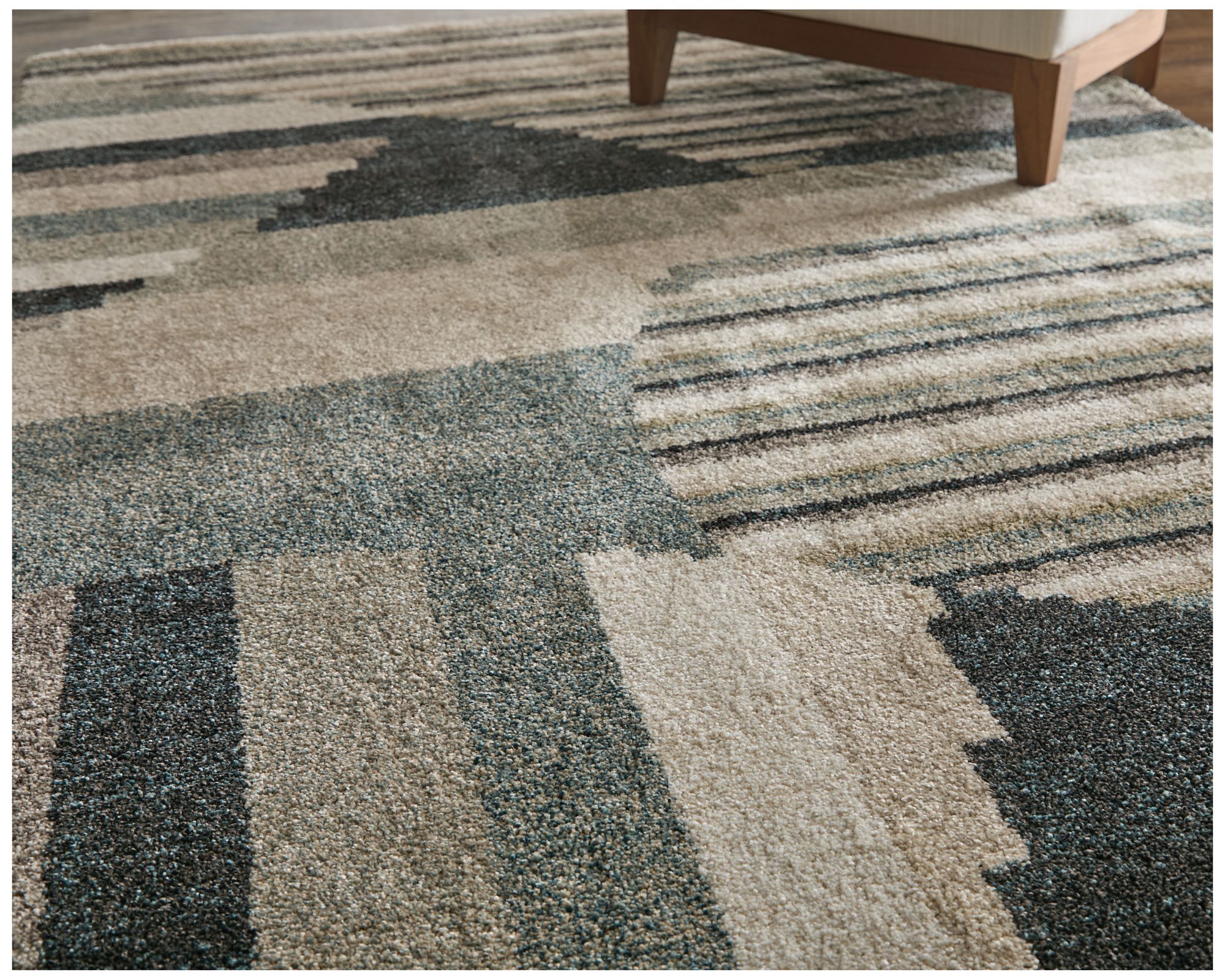 Image 2 Richmond Abstract Indoor Ivory Area Rug 39R4F 1'-8" x 2'-10" more views