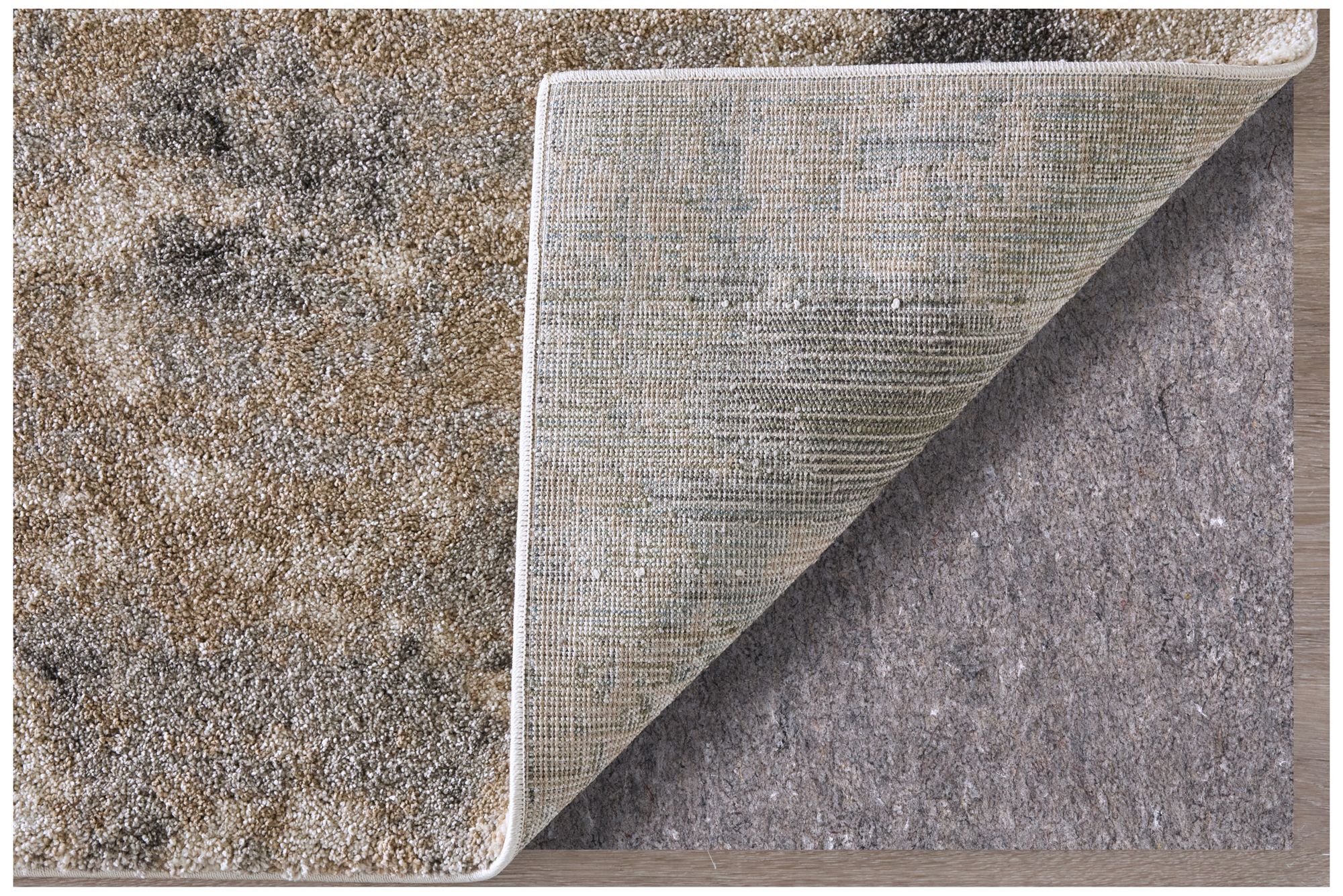 Image 6 Richmond Abstract Indoor Tan Area Rug 39R7F 6'-7" x 9'-6" more views