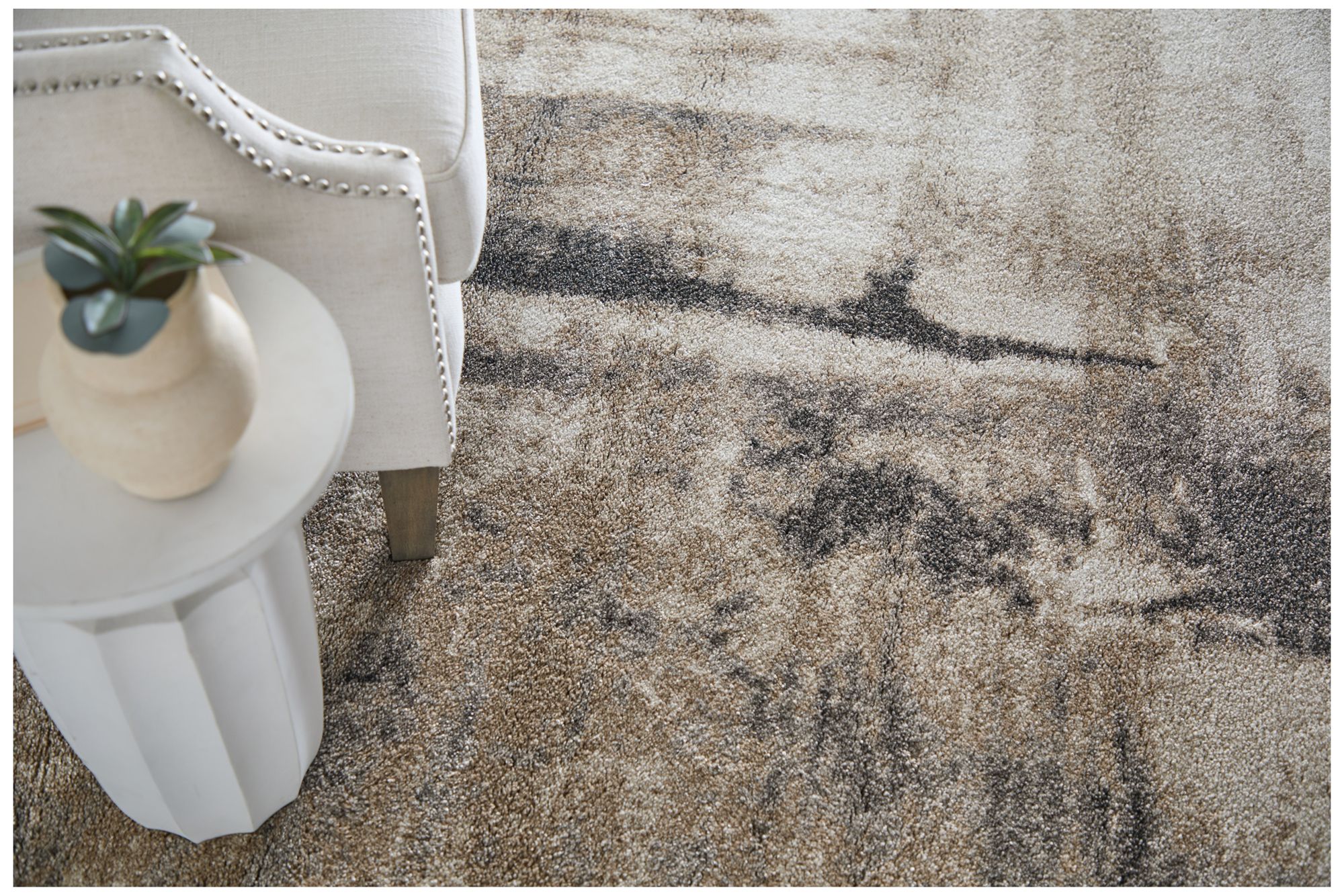 Image 2 Richmond Abstract Indoor Tan Area Rug 39R7F 7'-10" x 10' more views