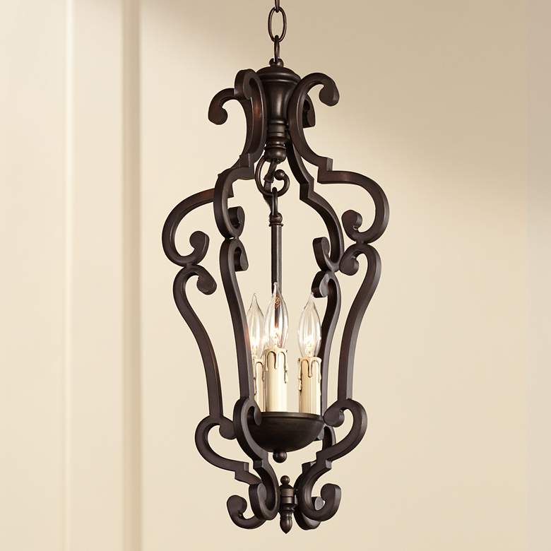 Image 1 Richmond Colonial Umber Finish 3-Light Pendant Chandelier