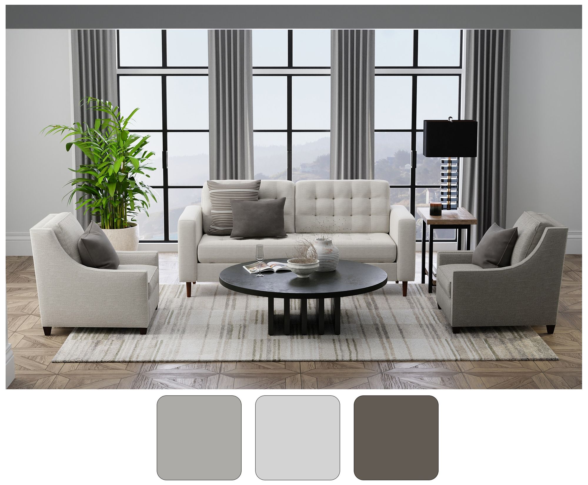 Image 5 Richmond Geometric Indoor Ivory Area Rug 39R3F 2'-6" x 7'-3" more views