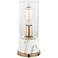 Richmond Hill Clear Glass and White Faux Marble Table Lamp