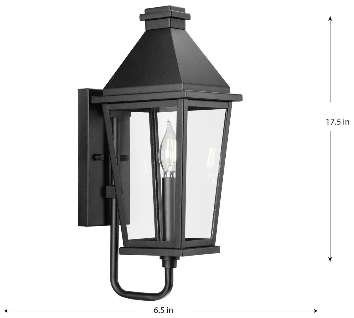 Image 4 Richmond Hill Collection One-Light Clear Glass Outdoor Small Wall Lantern more views