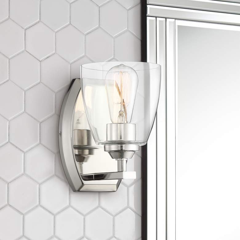 Image 1 Richter 8 1/2 inch High Polished Nickel Modern Wall Sconce