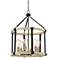 Rickland 22" Wide Black and Wood 6-Light Pendant Chandelier