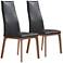 Ricky Black Faux Leather and Wood Dining Chair Set of 2