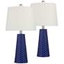 Ricky Blue Textured Ceramic Table Lamps Set of 2