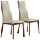 Ricky Taupe Faux Leather and Wood Dining Chair Set of 2