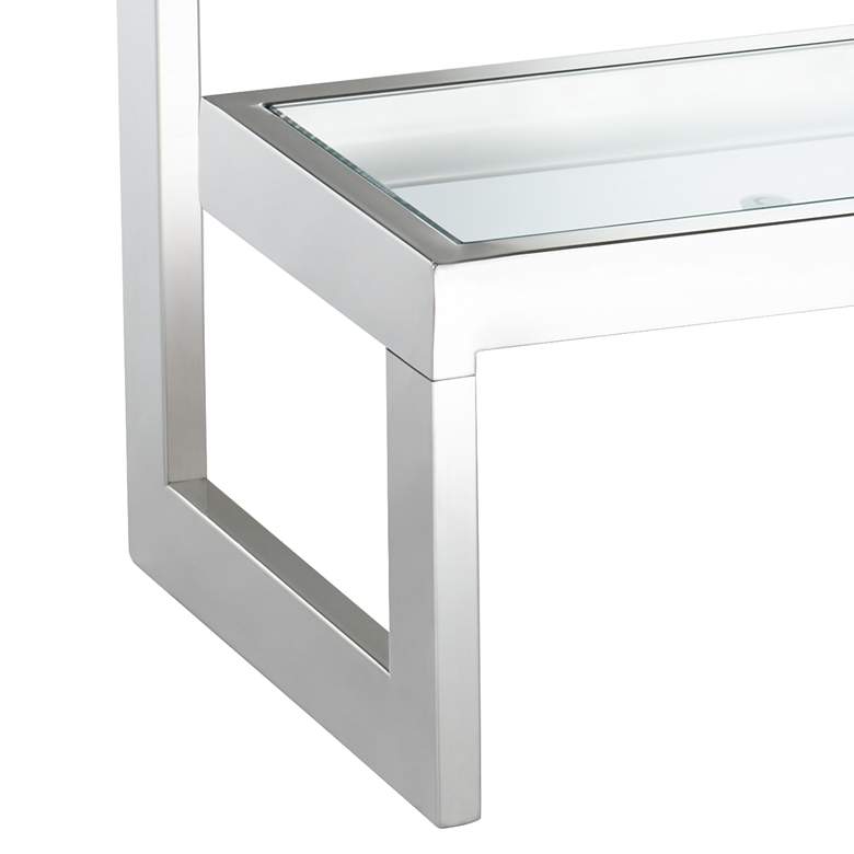 Rico 39 1/2&quot; Wide Chrome Glass Shelf Modern Console Table more views