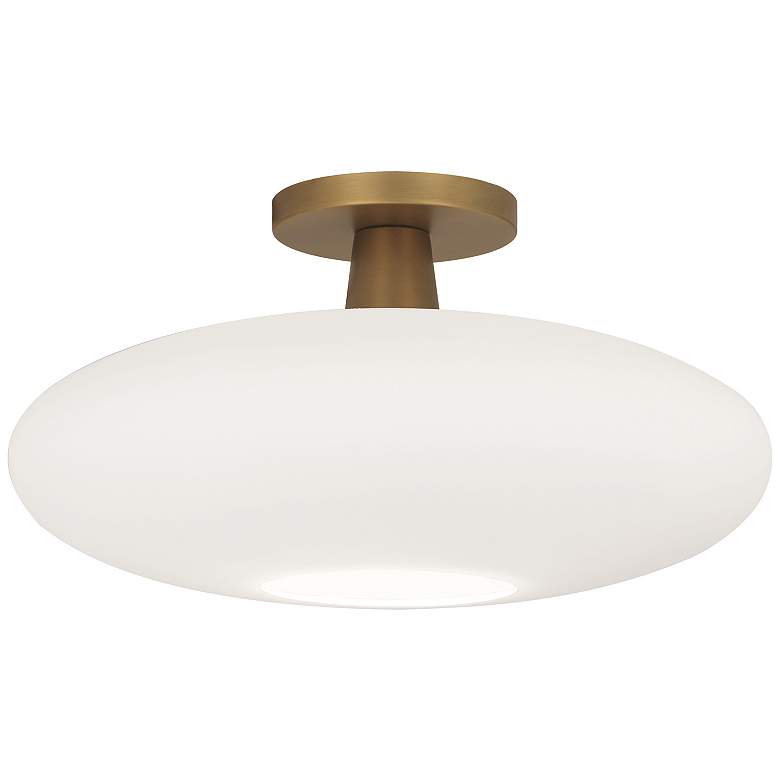 Image 1 Rico Espinet Ovo 15" Wide Aged Brass Flush Mount
