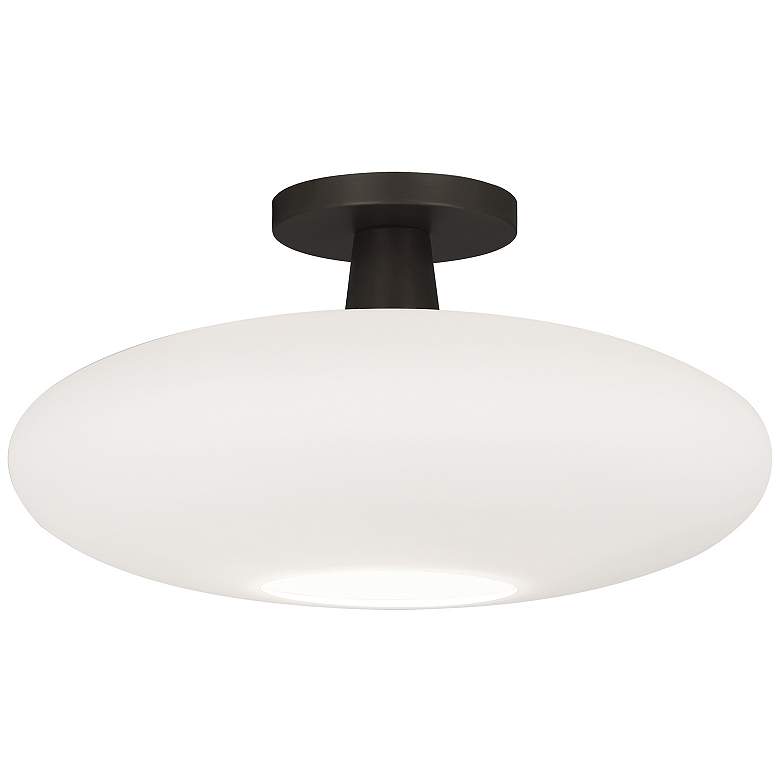 Image 1 Rico Espinet Ovo 15" Wide Deep Patina Bronze Flush Mount