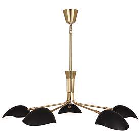 Image1 of Rico Espinet Racer 50" Wide Modern Brass 5-Light Chandelier