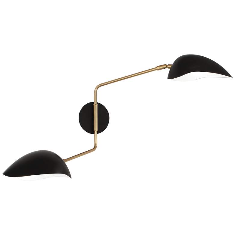 Image 1 Rico Espinet Racer Wall Sconce Brass With Matte Black Adjustable Shades